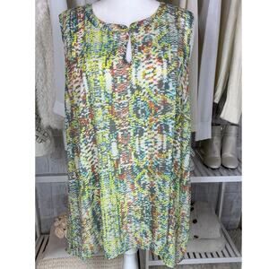 Daniel Rainn Women's Size 3X Multicolor Sleeveless Tunic Dress #0459